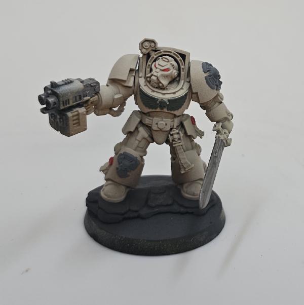 A bone coloured Warhammer 40,000 Deathwing Terminator